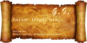 Galler Ifigénia névjegykártya